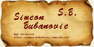 Simeon Bubanović vizit kartica